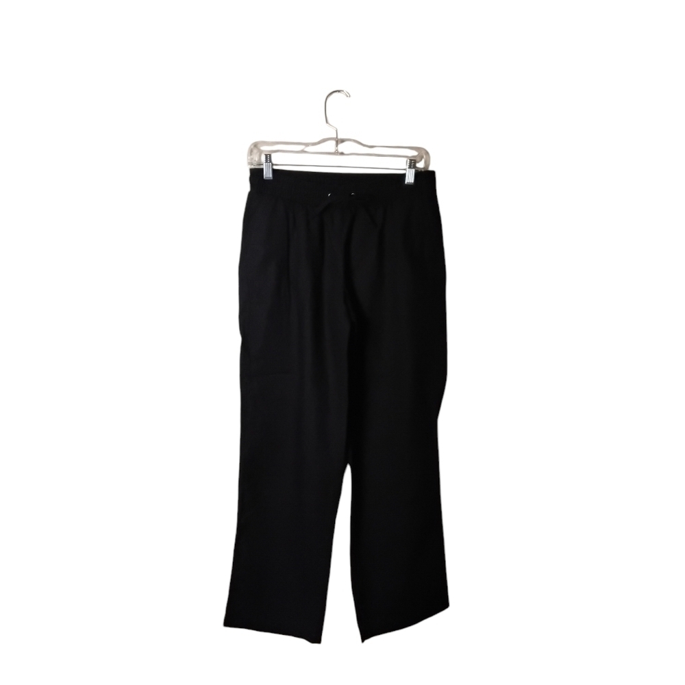 Amazon Essentials Women's Black Pull-on  Draw String Wide Leg Linen Blend Pant S